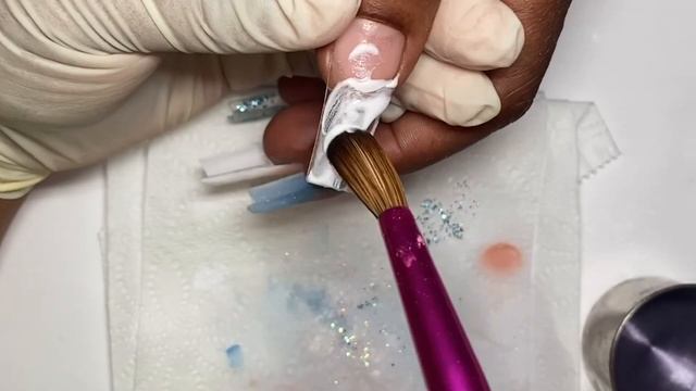 Blue Winter WonderLand Nails ❄️?? | Hand Drawn Winter Nails | Blue Nails | Ombré Nails смотреть онлайн