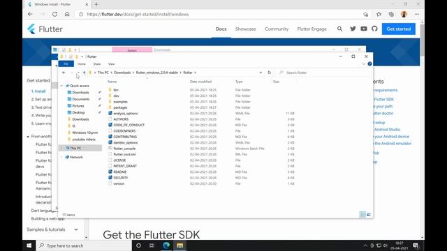 Set flutter SDK on windows 10 & set environment variable смотреть онлайн