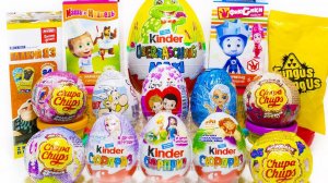 15 Киндер Сюрпризов,Unboxing Kinder Surprise,Три Богатыря,МАША и МЕДВЕДЬ,Фиксики,ГАДКИЙ Я 3 МАГНИТ