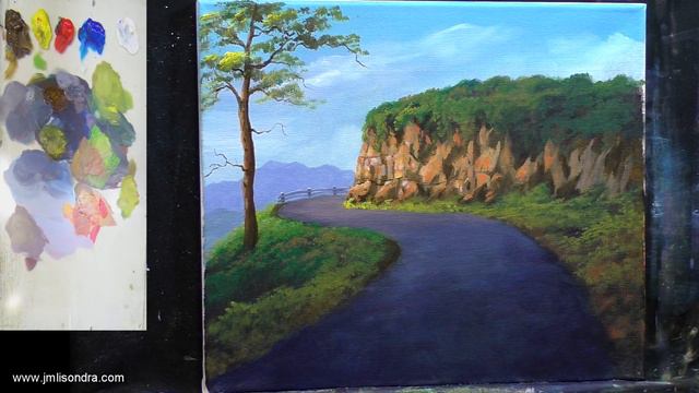 Acrylic Landscape Painting Tutorial / Empty Road / JMLisondra