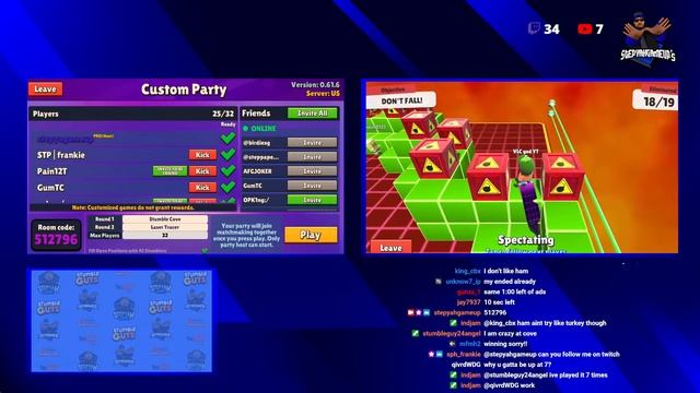 STUMBLE GUYS LIVE | OPEN NA LOBBIES | NEW STUMBLE PASS | SNOWBALL FIGHT | STUMBLE GUYS 0.61 смотреть онлайн