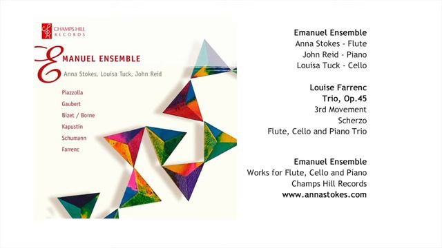 Farrenc Trio Op 45 3rd Mvt Scherzo-Flute Cello and Piano Trio-Emanuel Ensemble-Anna Stokes Flute смотреть онлайн