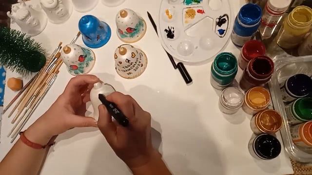 Мастер-класс/Гончарная мастерская/Роспись сувениров к Новому году/Колокольчик коровка смотреть онлайн