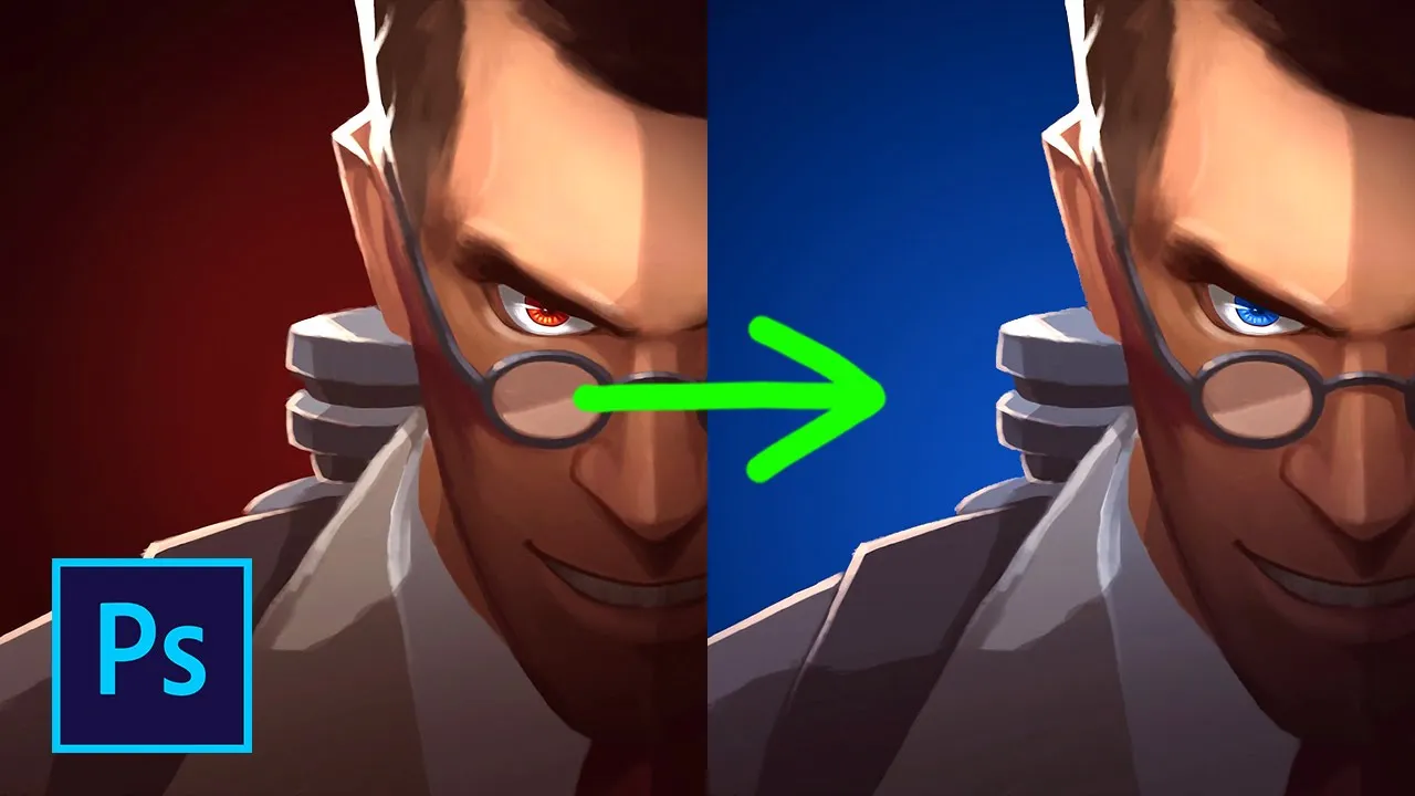 Как поменять цвет картинки в фотошопе смотреть онлайн