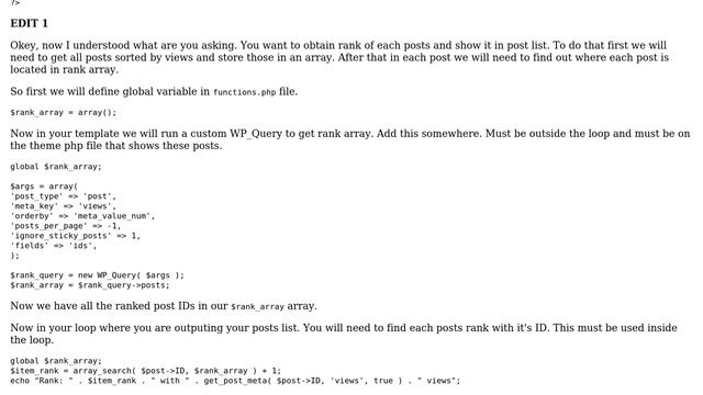 Wordpress: Post rank by views (2 Solutions!!) смотреть онлайн