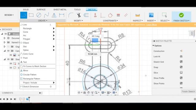 Autodesk Fusion 360! Делаем Sketch по картинке, перед этим масштабируем чертеж. смотреть онлайн