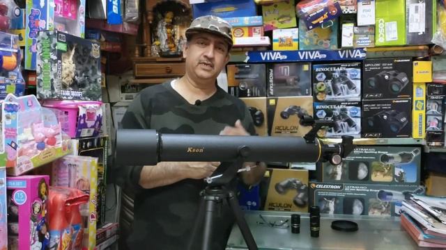 Powerful 80mm AZ Refractor telescope-720mm 3x barlow , 25mm,10mm kellner lens great on planets-hind смотреть онлайн