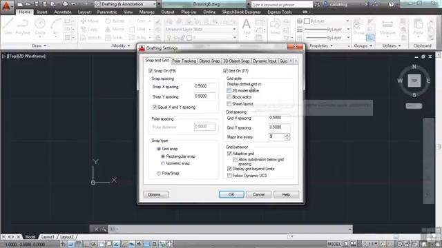 AutoCAD Training 0410 Using The Grid System And Snap Feature смотреть онлайн