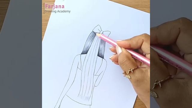 Easy way to Draw a girl with long hair (back side) || How to draw a girl || Pencil sketch tutorial смотреть онлайн