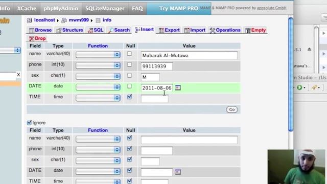 PHP & MySQL 3 - Adding Record from PHPMyAdmin - Arabic смотреть онлайн