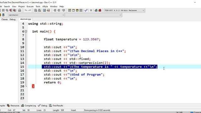 Two Decimal Places in C++ смотреть онлайн