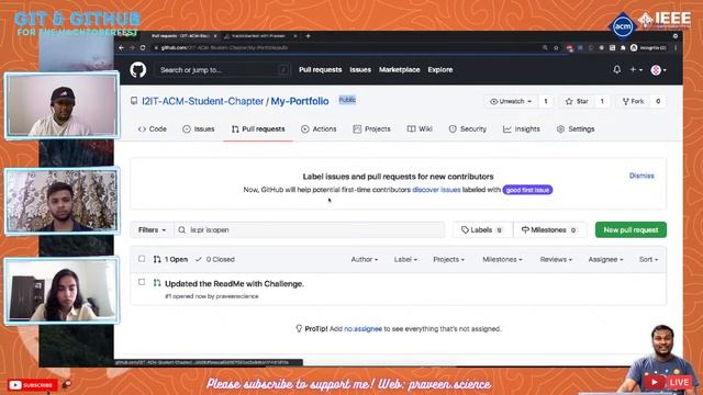Git & GitHub for Hacktoberfest 2021 | Praveen Kumar Purushothaman | I2IT ACM Student Chapter смотреть онлайн