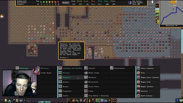 Dwarf Fortress. Гайд для новичков. #35 Дровяная печь. Получаем древесный уголь из дерева. смотреть онлайн