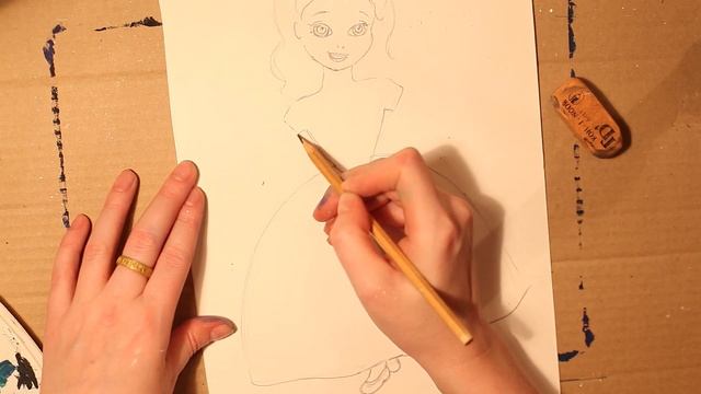 Рисуем Принцессу. Часть 1. Карандашный рисунок. смотреть онлайн