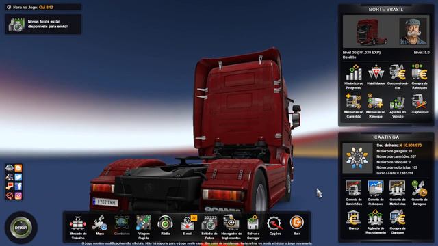 Como Funciona O Menu Do Euro Truck Simulator 2  Parte 2 - Mapa Norte Brasil