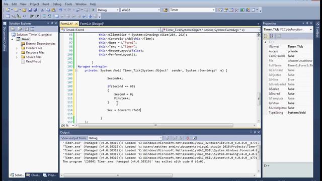 Visual C++ - Timer using Windows Form смотреть онлайн