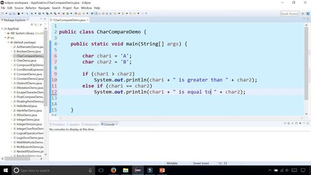 Java Character Comparison - Comparing char Variables by Example - Java Programming Tutorial смотреть онлайн