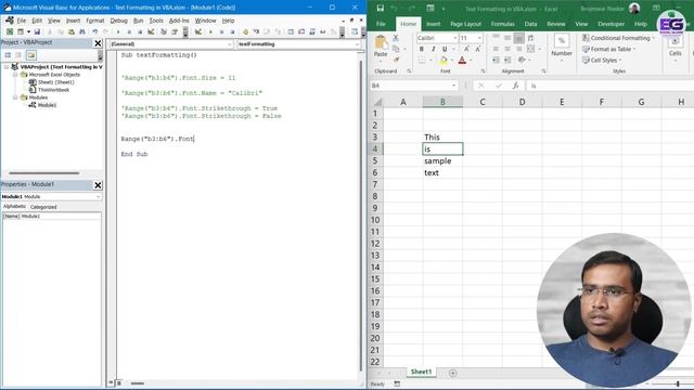 Text Formatting In #Excel VBA? | Beginners Tutorial In Hindi | #VBA – 06