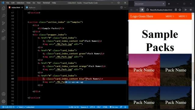 Adding Images to the Website | Audio website from scratch using HTML CSS Python and Java Script смотреть онлайн
