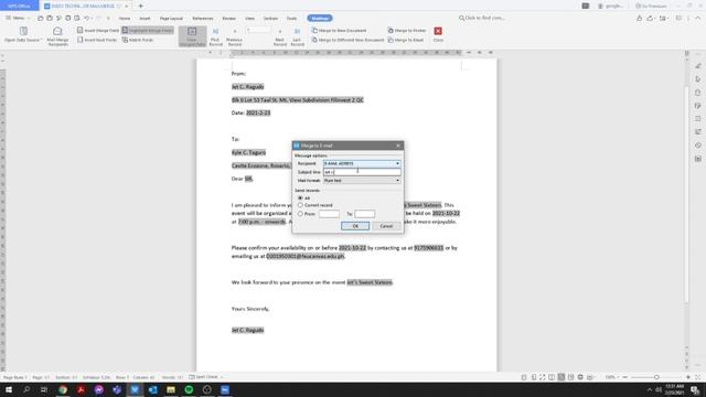 Empowerment Technology Module 2 Technical 1 “Mail Merging” смотреть онлайн