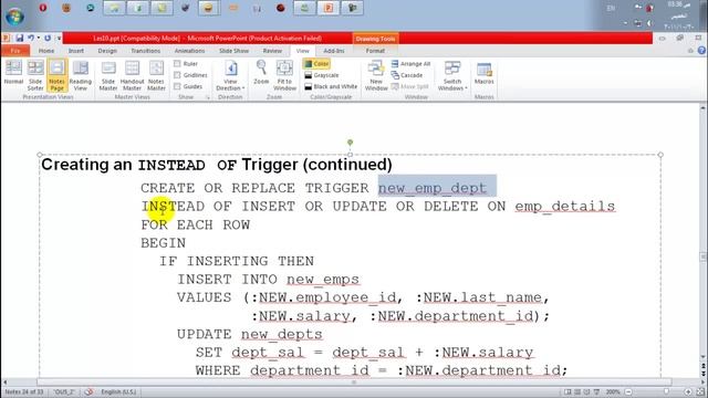 كورس PL SQL المحاضره السادسه عشر Creating Triggers part 2 смотреть онлайн