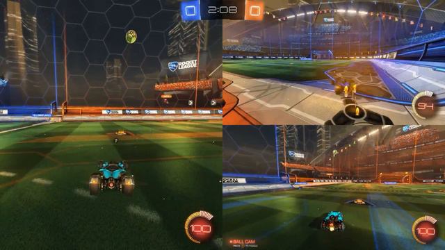 Rocket League 3 player split screen hard game online смотреть онлайн