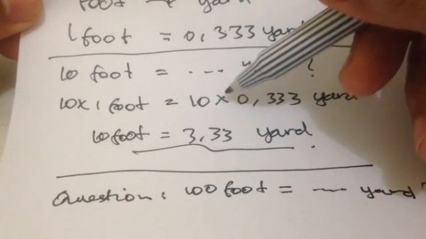 Convert Foot to Yard - Formula, Example, Solution