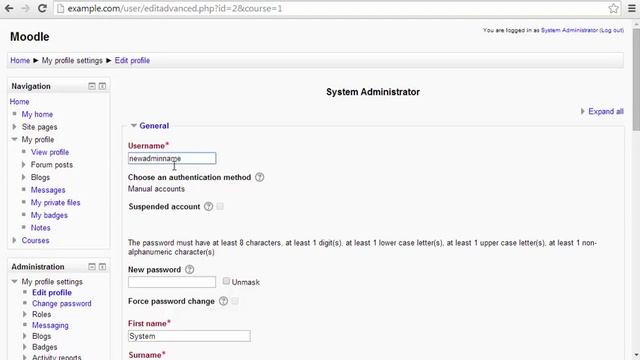 How to Change your Username and Password in the Moodle Admin Dashboard смотреть онлайн