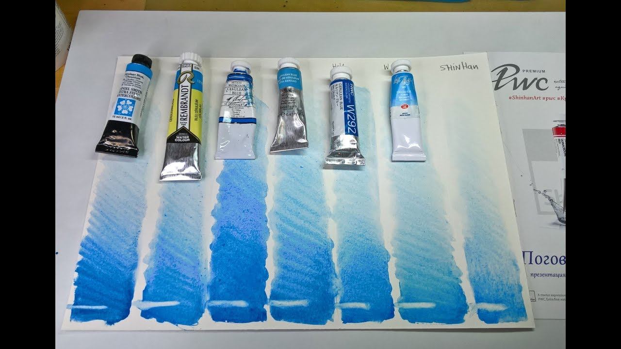 Акварельные краски. Церулеум. смотреть онлайн