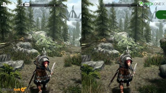 Skyrim Xbox One X vs PS4 Pro Graphics Comparison - Parity Achieved [4K/60fps] смотреть онлайн
