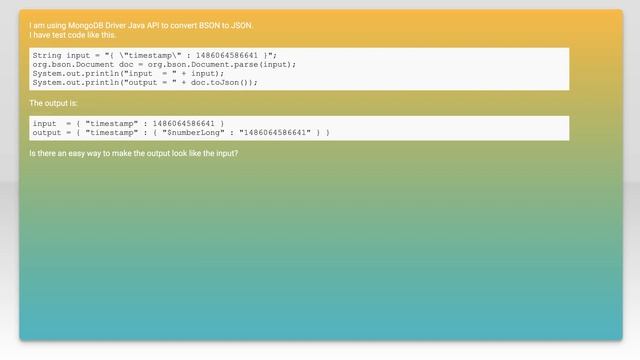 BSON to JSON conversion using MongoDB Driver Java API смотреть онлайн