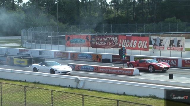 Corvette ZR1 638 HP vs Heffner Ford GT 700 HP - Race 2 - Drag Video - Road Test TV ® смотреть онлайн