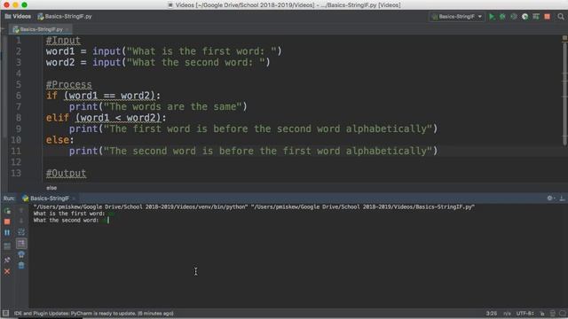 The Basics - Python 3: If with Strings (alphabetical order) смотреть онлайн