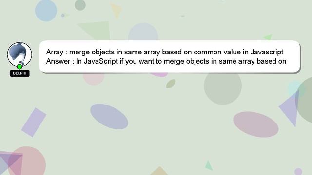 Array : merge objects in same array based on common value in Javascript смотреть онлайн