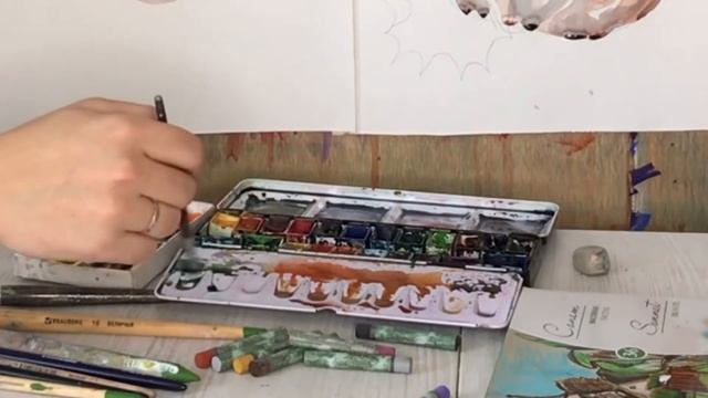 Жуткая тыква акварелью смотреть онлайн