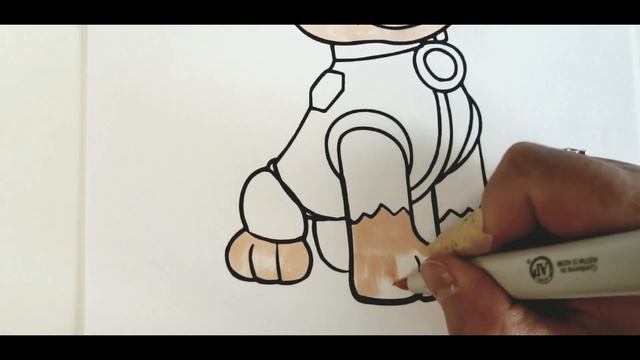 CHASE TO THE RESCUE - PAW PATROL coloring page COLOR WITH ME смотреть онлайн