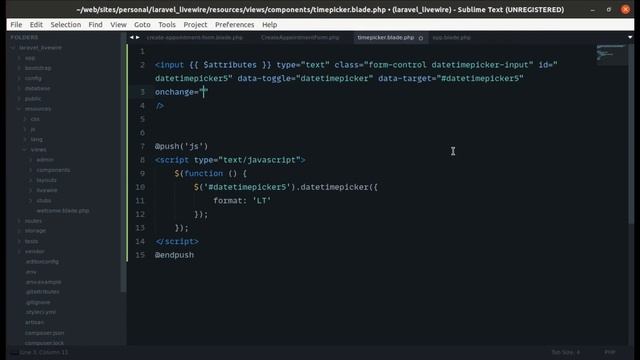 Creating reusable datepicker & timepicker component with Laravel Livewire - Appointment Create Form смотреть онлайн