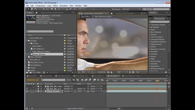 Keylight AE. Зеленый экран, как убрать ключ зеленого фона смотреть онлайн