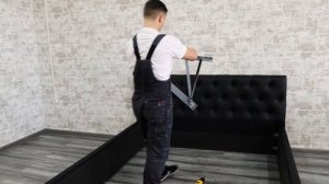 Как собрать двуспальную кровать с подъёмным механизмом "Барселона" чёрная 160х200