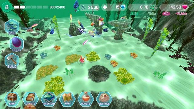 Let's play fish abyss idle merge fish aquarium game смотреть онлайн