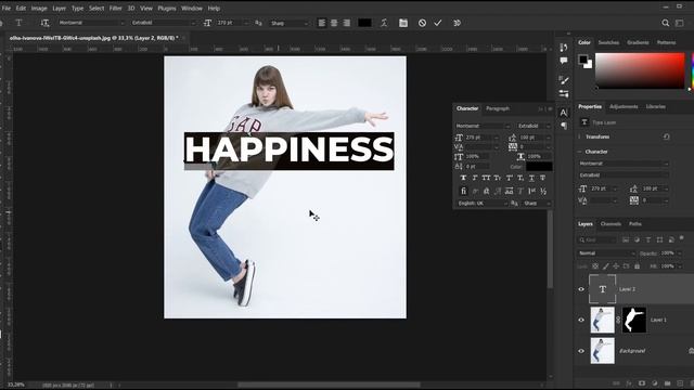 Как стильно наложить текст на фото в Photoshop | How to apply text to a photo in Photoshop смотреть онлайн