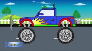 Собираем синий монстр трак  Мультики про машинки