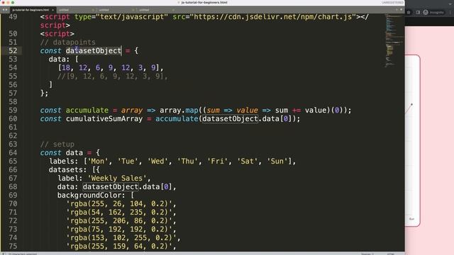 How to Create Cumulative Sum Line in Chart JS смотреть онлайн