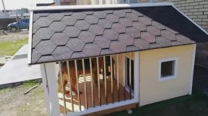 Уличный вольер для овчарки с теплой подогреваемой будкой. Теплый зимний вольер для передержки собаки