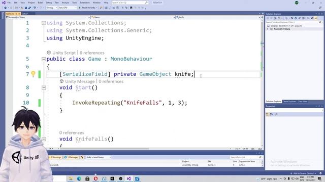 Урок № 15 Unity цикл на основе InvokeRepeating смотреть онлайн
