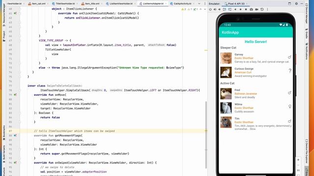 Android Bootcamp How to remove items in RecyclerView by Swiping смотреть онлайн