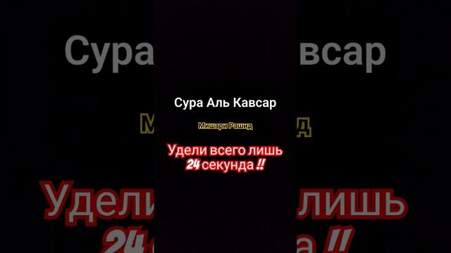 Сура Аль Кавсар. мишари Рашид. удели немножко времени для Корана ! #коран #quran #сура #аятыкорана смотреть онлайн