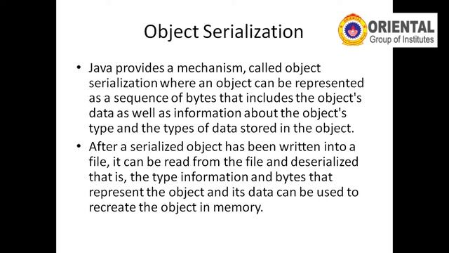 JAVA Character Stream and Serialization & Deserialization of Object смотреть онлайн