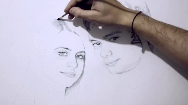 Speed drawing portrait with Dry Brush. Портрет в технике Сухая кисть смотреть онлайн