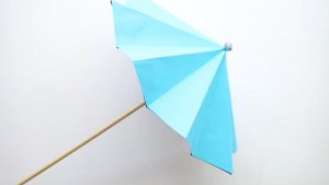 Как сделать простой бумажный зонт. Зонтик оригами